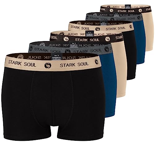 STARK SOUL Herren Boxershorts | Hipster im 6er Pack | Baumwoll-Unterhosen für Männer in Größe XL, Gemischt von STARK SOUL