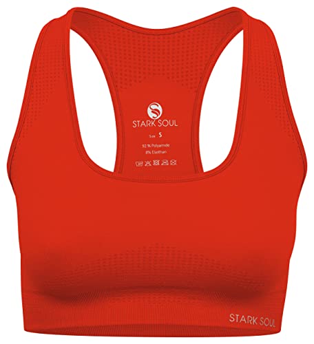 STARK SOUL Sport BH - herausnehmbare Cups, Medium Support | Luscious Red, Größe S von STARK SOUL