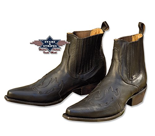 STARS & STRIPES Herren Damen Western Stiefelette »WB-08« Schwarz Gr.42 von STARS & STRIPES