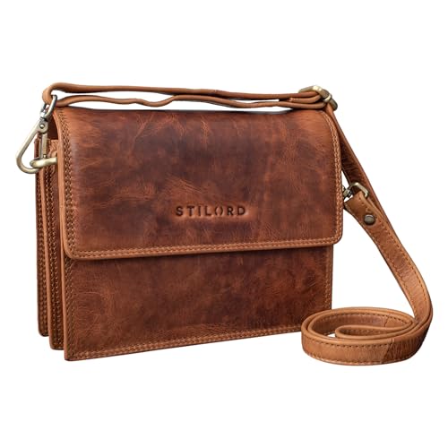 STILORD 'Aleia' Handtasche Damen Leder klein - Elegante Umhängetasche für Frauen mit Stil, Farbe:Kara - Cognac von STILORD