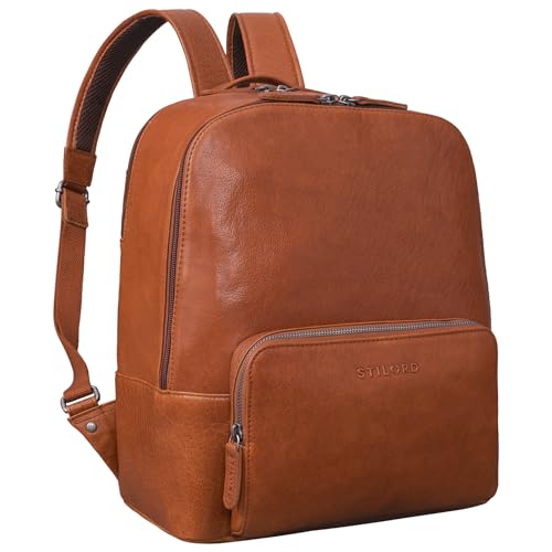 STILORD 'Athena' Rucksack Damen Groß Leder Daypack mit Laptopfach 13,3 Zoll Vintage Lederrucksack für Frauen Trolley aufsteckbar Echtleder, Farbe:maraska - braun von STILORD