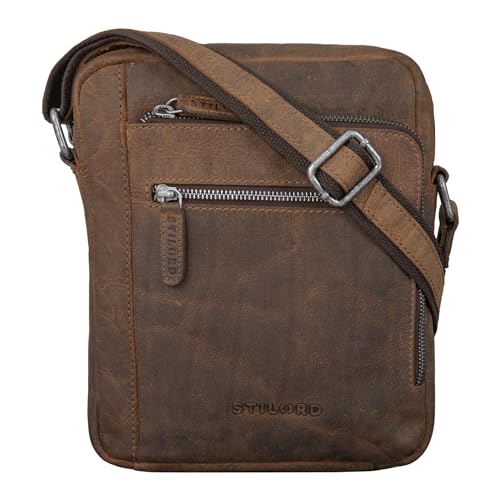 STILORD 'Bruce' Vintage Herrentasche Ledertasche Kleine Umhängetasche für Männer 9.7 Zoll iPad Tasche im Vintage Stil Echtes Leder, Farbe:colorado - braun von STILORD