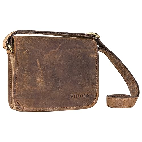 STILORD 'Fanny' Zeitlose Umhängetasche Damen Mittelgroß Leder Schultertasche Damen Vintage Handtasche Frauen Echtleder Messenger Bag klein, Farbe:colorado - braun von STILORD