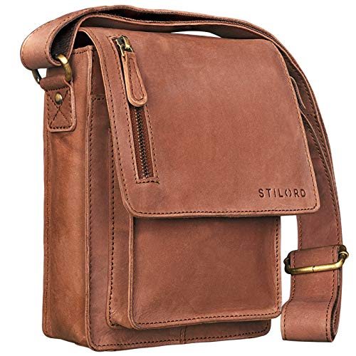 STILORD Herren-Umhängetasche braun - Kleine Vintage Schultertasche - 8,4 Zoll Messenger-Bag - Tablettasche aus echtem Büffel-Leder 'Finn' von STILORD