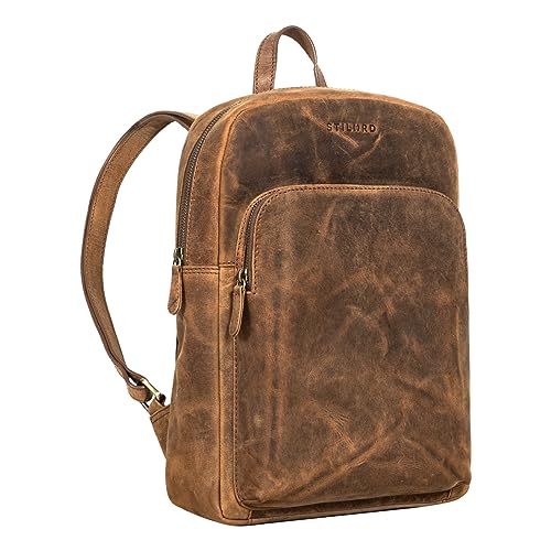 STILORD 'Jona' Laptop Rucksack Leder Groß Vintage Rucksack Vintage Herren Lederrucksack Damen Messenger Rucksack Echtleder Business Rucksack, Farbe:torino - braun von STILORD