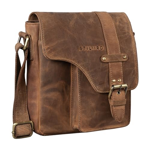 STILORD Umhängetasche aus Leder braun - Schultertasche - Vintage Ledertasche für Männer - Herren Messenger Bag 'Nino' von STILORD