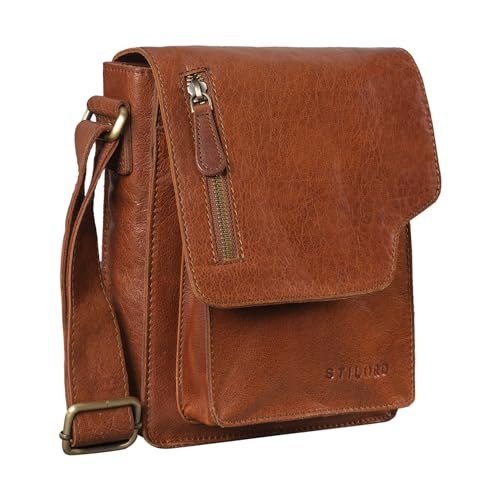 STILORD 'Pete' Umhängetasche Leder klein Männer Schultertasche Vintage Messenger Bag Herren 8,4 Zoll Tablettasche echtes Leder, Farbe:maraska - braun von STILORD