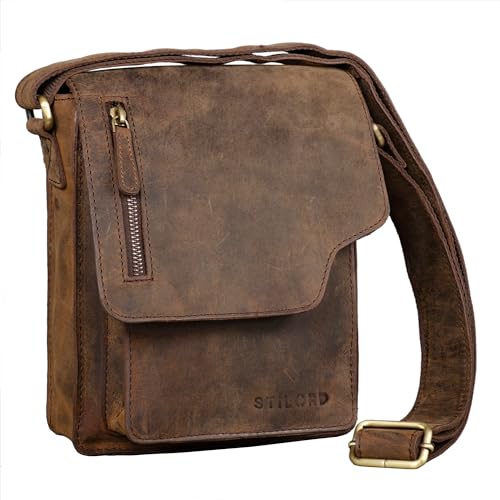 STILORD 'Pete' Umhängetasche Leder klein Männer Schultertasche Vintage Messenger Bag Herren 8,4 Zoll Tablettasche echtes Leder von STILORD