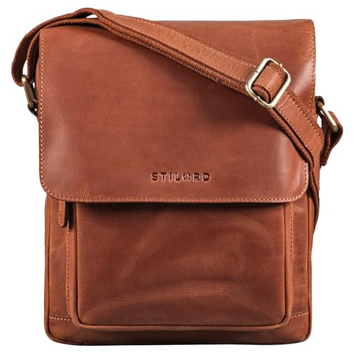 STILORD 'Ragnar' Kleine Umhängetasche Herren Leder Herrenhandtasche zum Umhängen Schultertasche Männer Tablet Tasche Messenger Bag Tasche klein, Farbe:andorra - braun von STILORD