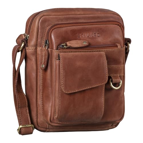 STILORD 'Ryan' Crossbody Tasche Herren Leder Kleine Herrentasche zum Umhängen Vintage Ledertasche 9,7 Zoll iPad Tasche Messenger Bag Umhängetasche Echtleder von STILORD