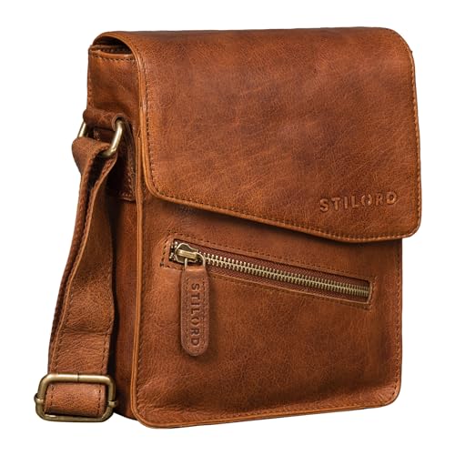 STILORD Umhängetasche aus Leder braun - 8 Zoll Schultertasche - Vintage Ledertasche für Männer - Herren Messenger Bag 'Steve' von STILORD