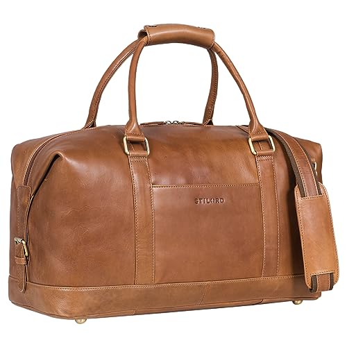 STILORD 'Viator' Leder Reisetasche Groß für Damen und Herren XL Duffel Bag für Urlaub Reisen Sport Moderner Vintage Weekender aus Hochwertigem Echtleder, Farbe:Mocca - Dunkelbraun von STILORD