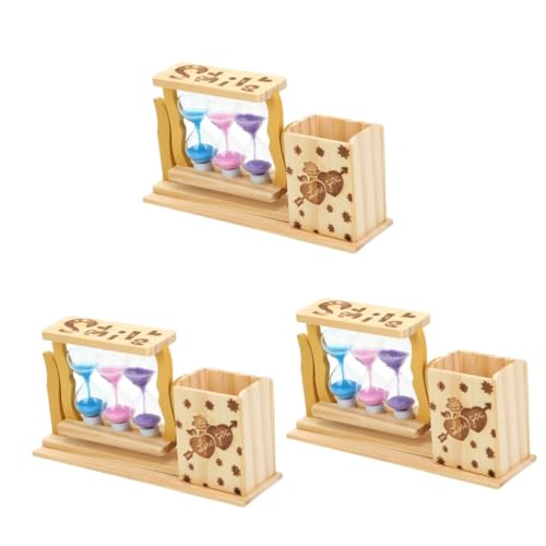 STOBOK 3st Treibsand Stifthalter Bleistiftbecher Bleistift Aus Holz Make-up-Organizer Aus Bambus Stifthalter Für Den Schreibtisch Desktop-Dekoration Lipgloss Bilden Glas Männer Und Frauen von STOBOK