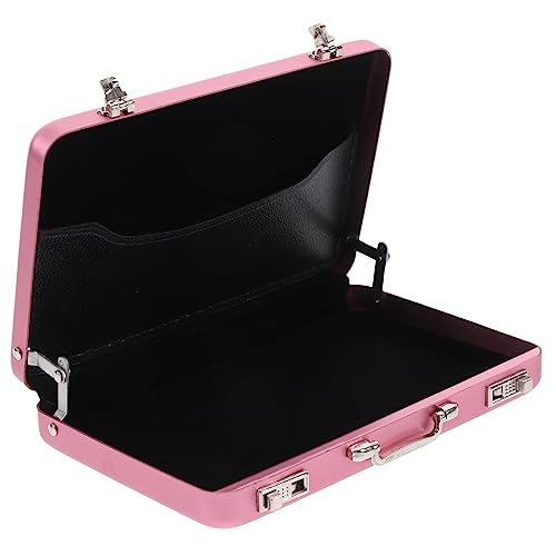 STOBOK Aluminium-Aktentasche Visitenkartenhalter Für Herren Metall-Aktentasche Visitenkartenetui Bilderhalter Kartenbox Aufbewahrungsbox Organizer Flash-Karte Rosa Koffer von STOBOK