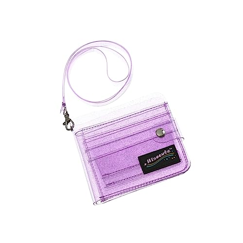 STOBOK Tasche Transparente Geldbörse Gleiterhalter Halter Mit Aufhängelasche Klipp Mädchen Violett von STOBOK