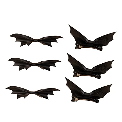 STOBOK 6st Fledermaus-leder-haarspange Gothic-haarspangen Halloween-kopfschmuck-zubehör Gotische Kopfbedeckung Fledermaus Haarnadel Halloween-haarnadel Legierung Flügel Die von STOBOK