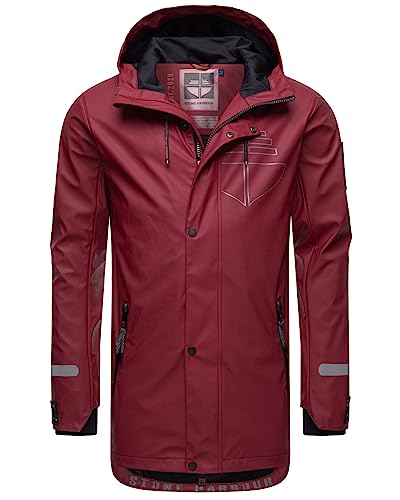 STONE HARBOUR Herren Regenjacke wasserdichte Regen Jacke B741 [B741-Tami-Granit-Rot-Gr.L] von STONE HARBOUR