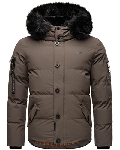 STONE HARBOUR Herren Winterjacke Parka mit Abnehmbarer Kunstfellkapuze Halvaar Anthracite mit schwarzem Fell Gr. XL von STONE HARBOUR