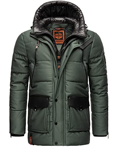 STONE HARBOUR Herren Winterjacke Winterparka Parka Jacke Mantel Wintermantel warm gefüttert MITJAA S-XXXL (XL, Stone Green) von STONE HARBOUR