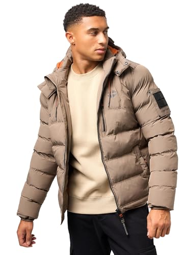 STONE HARBOUR Herren warme Winter Steppjacke mit Kapuze Arvidoo Stone Brown Gr. L von STONE HARBOUR