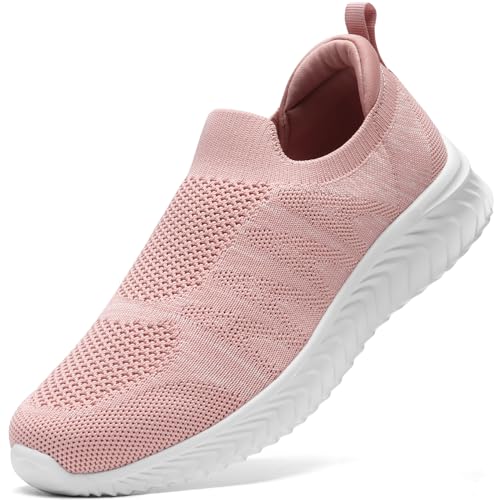 STQ Sneaker Damen Slip on Schuhe​Bequem Atmungsaktive Soft Memory Foam Turnschuhe Pink 37 EU von STQ