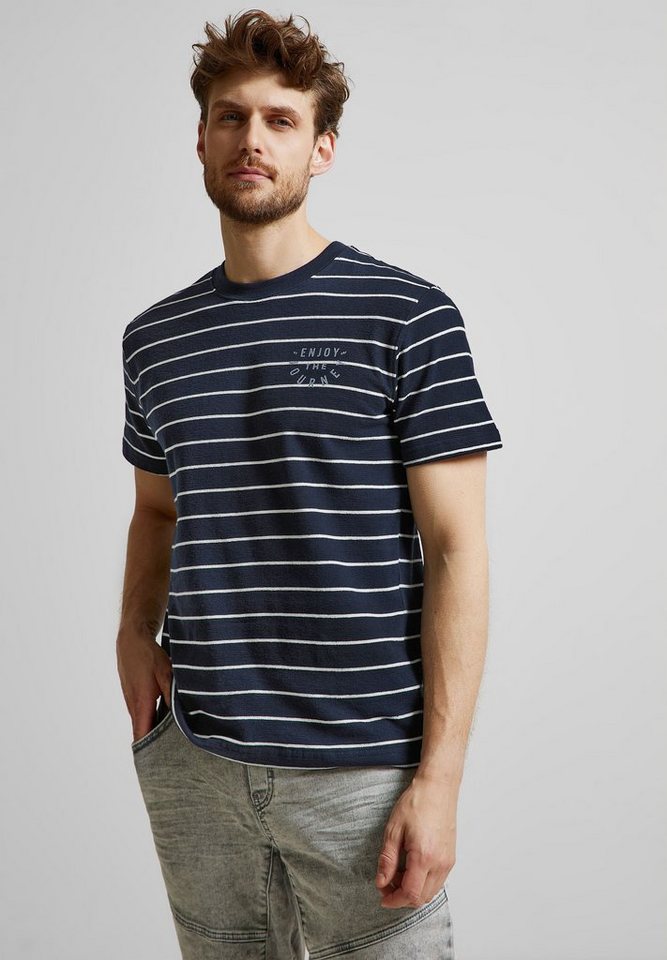 STREET ONE MEN Rundhalsshirt mit Rundhalsausschnitt von STREET ONE MEN