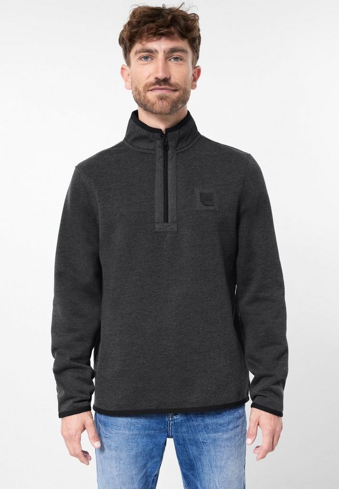 STREET ONE MEN Sweatshirt in Melange Optik von STREET ONE MEN