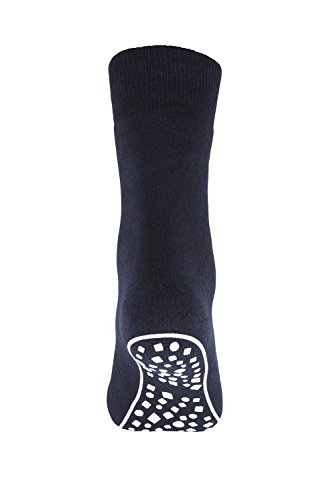 HOME STRUMPF MIT ABS SOHLE FÜR DAMEN UND HERREN STOPPERSOCKEN NOPPENSOCKEN BAUMWOLLSOCKEN GR. 35-50 (35-38, marine) von STRUMPFEXPRESS