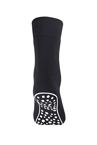 HOME STRUMPF MIT ABS SOHLE FÜR DAMEN UND HERREN STOPPERSOCKEN NOPPENSOCKEN BAUMWOLLSOCKEN GR. 35-50 (39-42, schwarz) von STRUMPFEXPRESS