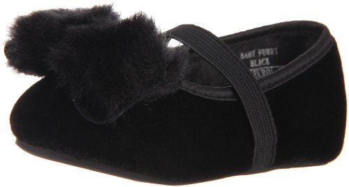 Stuart Weitzman Kinderschuhe Baby Mädchen Furry Lauflernschuhe, Schwarz (Black), 17 von STUART WEITZMAN