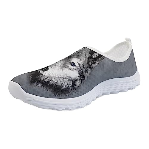 STUOARTE Damen-Sneaker zum Hineinschlüpfen, Laufen, athletisch, bequem, atmungsaktiv, lässig, Netzschuhe, Turnschuhe, Fitnessstudio, rutschfeste Sneaker, Wolf Grey, 42.5 EU von STUOARTE