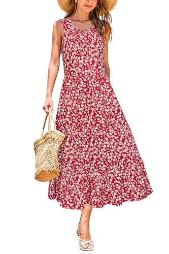 STYLEWORD Sommerkleid Damen Lang Blumenkleid Midikleider A Linie Swing Sommer Kleid mit Taschen,L STYLEWORD Sommerkleid Damen Lang Blumenkleid Midikleider A Linie Swing Sommer Kleid mit Taschen,L von STYLEWORD