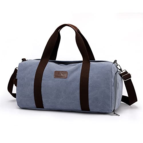 SUICRA Reisetasche Canvas Men Shoulder Travel Bags Large Capacity Big Travel Handbag Duffle Bags (Color : Blue) von SUICRA