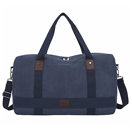 SUICRA Reisetasche Leisure Travel Portable Duffel Bags Large Capacity Canvas Travel Tote Cross-Body Classic Handbag Men Messenge (Color : Deep Blue) von SUICRA