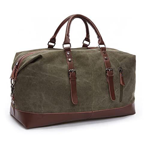 SUICRA Turnbeutel Herren Reisetaschen Handgepäcktaschen Herren Seesäcke Reisetasche Große Wochenendtasche Über Nacht (Color : Army Green) von SUICRA