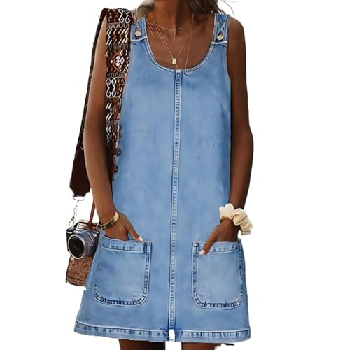SUIUOI Damen Kurzes Jeanskleid,Slim Fit Denim Minikleid,U-Ausschnitt,Ärmellos Tank Tunika,A-Linie Casual Sommerkleid SUIUOI Damen Kurzes Jeanskleid,Slim Fit Denim Minikleid,U-Ausschnitt,Ärmellos Tank Tunika,A-Linie Casual Sommerkleid von SUIUOI