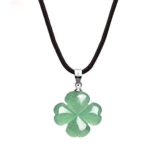 Damen Halskette Damen Halskette Glücklich Vierblatt Kleeblatt Shaped Jade Edelstein Anhänger Halskette Damen Elegante Mode Partei Schmuck Halskette von SUNESA