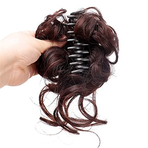 Haarteil Haargummi Synthetische Haarspange Unordentliches Lockiges Haar Perücken, Frauen Brötchen Klaue Verlängerung Chignon Haarteil for Frauen Kunsthaar Haarteil Haarverlängerung ( Color : 1Pcs-02 ) von SUNESA