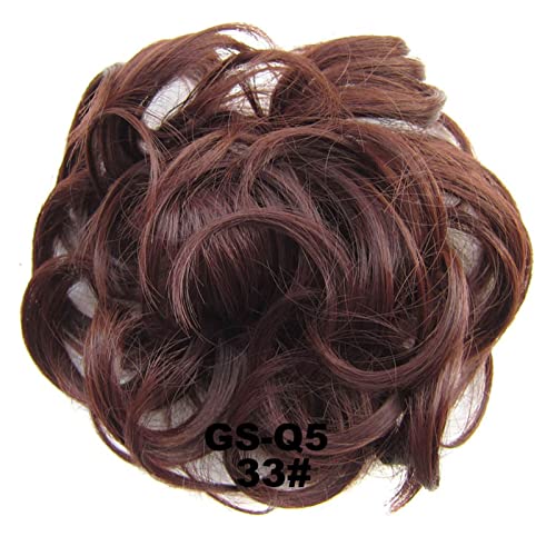 Haarteile Haarknoten 1 STÜCKE Chaotisch Haarknoten Haargummis Verlängerung Lockig Gewellt Chaotisch Synthetisch Zerzaust Hochsteckfrisur Chignon Haarteil for Frauen Mädchen Brötchen Haare (Color : 33 von SUNESA