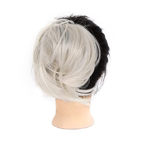 Haarteile Haarknoten Chaotisch Dutt Haarteil Gefälschte Dutt Haargummis Synthetische Kurze Gerade Donut Chignon Pferdeschwanz Verlängerung Gummiband Haarknoten Haargummi for Frauen Mädchen Brötchen Ha von SUNESA