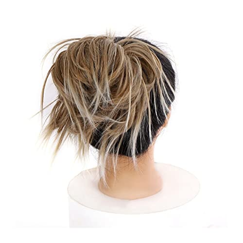 Haarteile Haarknoten Messy Bun Haarteil Haarverlängerung mit elastischem Band Tousled Updo Wavy Bun Extensions Synthetische Haarverlängerungen Chignons Haarteil for Frauen Brötchen Haare (Color : 001 von SUNESA