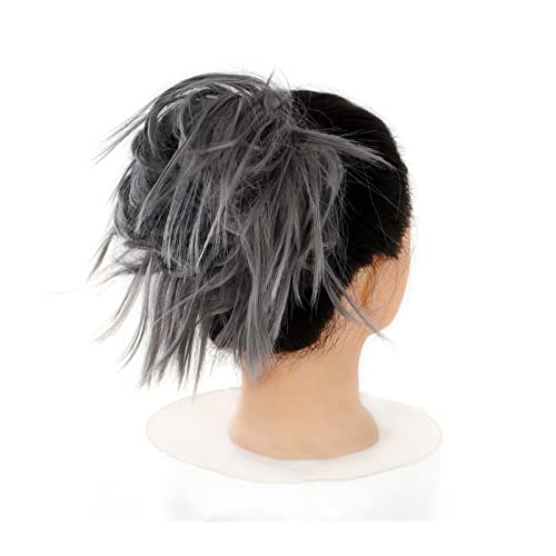 Haarteile Haarknoten Messy Bun Haarteil Haarverlängerung mit elastischem Band Tousled Updo Wavy Bun Extensions Synthetische Haarverlängerungen Chignons Haarteil for Frauen Brötchen Haare (Color : 001 von SUNESA