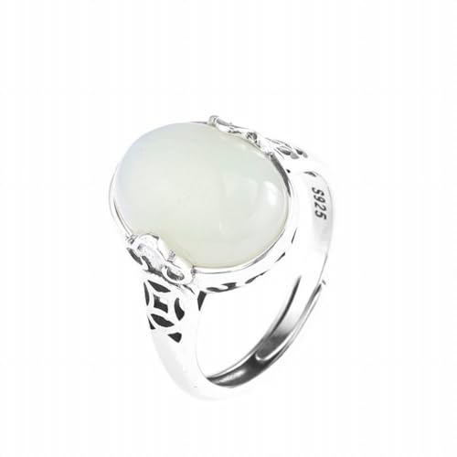 SUNYUHUI Glückliche Wolke Muster Set Ring S925 Silber Verbindung Bronze Münze Ring ei Gesicht Meter Hotan Jade, Silver von SUNYUHUI