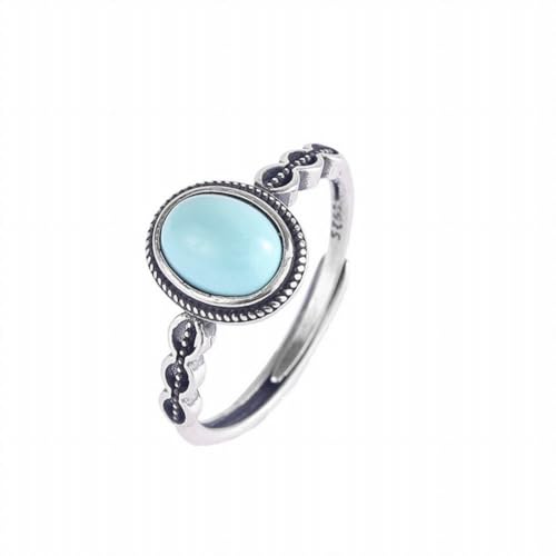 SUNYUHUI Handgemachte S925 Silber Inlay Thai Silber Open Ring Vintage Open Wave Ring, Silver von SUNYUHUI