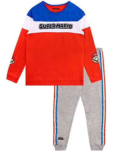 SUPER MARIO BROS Jungen Spielen Sweatshirt und Jogginghose Set 2-teiligen Outfit für Kinder Mehrfarbig 134 von Super Mario Bros.