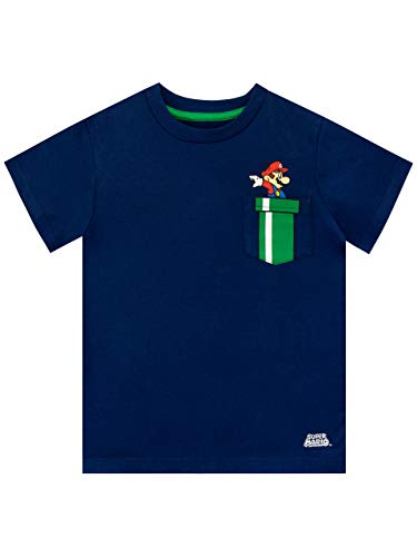 SUPER MARIO BROS Jungen T-Shirt Blau 146 von Super Mario