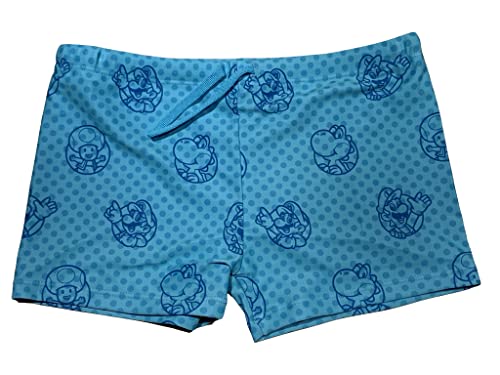 Super Mario Badehose mit elastischem Bund und Kordelband (as3, Numeric, Numeric_104, Regular, blau) von Super Mario