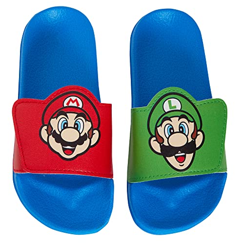 Super Mario Bros Sliders Kinder Luigi Sommer Sandalen Slip On Pool Schuhe Flip Flops für Jungen von Super Mario