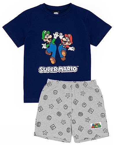 Super Mario Nintendo Pyjamas Jungen Kinder Luigi Blau oder Rot Kurze PJs 11-12 Jahre von Super Mario