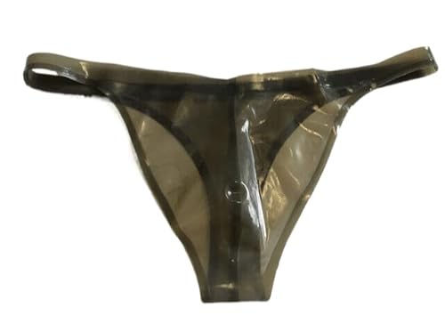 SUPERCH Sexy Transparent Schwarze Männer Fetisch Latex T-Rücken Tanga Front Schritt 3D Schneider Gummi Unterwäsche von SUPERCH